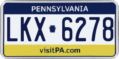 PA license plate LKX6278
