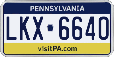 PA license plate LKX6640