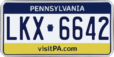 PA license plate LKX6642
