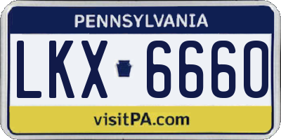 PA license plate LKX6660