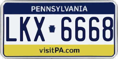 PA license plate LKX6668