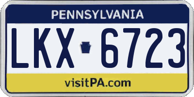 PA license plate LKX6723