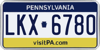 PA license plate LKX6780