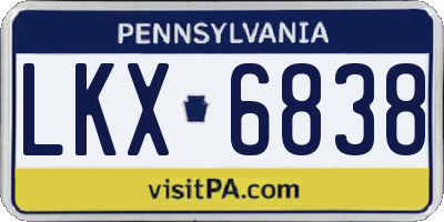 PA license plate LKX6838