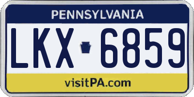 PA license plate LKX6859