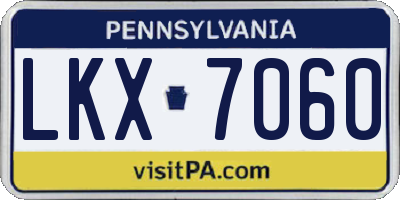 PA license plate LKX7060