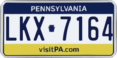 PA license plate LKX7164