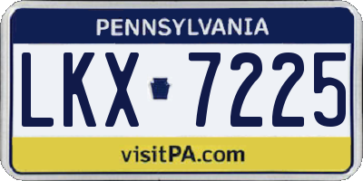 PA license plate LKX7225