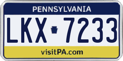 PA license plate LKX7233