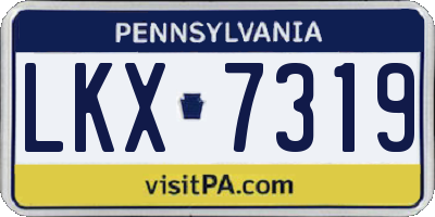 PA license plate LKX7319