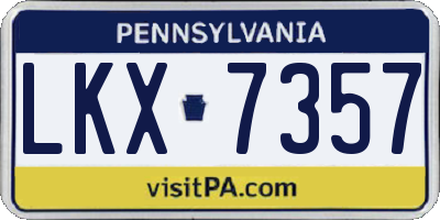 PA license plate LKX7357