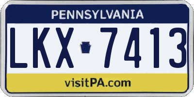 PA license plate LKX7413