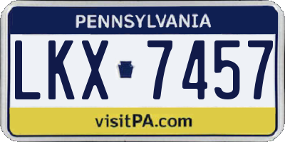 PA license plate LKX7457