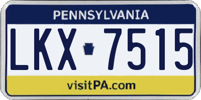 PA license plate LKX7515