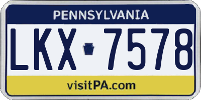 PA license plate LKX7578