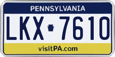PA license plate LKX7610