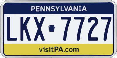 PA license plate LKX7727