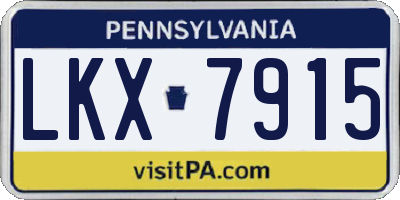 PA license plate LKX7915