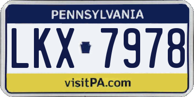 PA license plate LKX7978