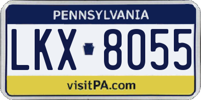 PA license plate LKX8055