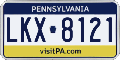 PA license plate LKX8121