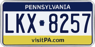 PA license plate LKX8257