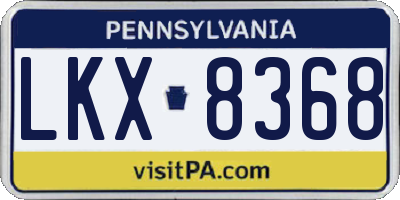 PA license plate LKX8368
