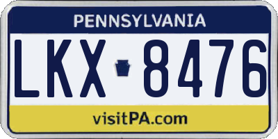 PA license plate LKX8476