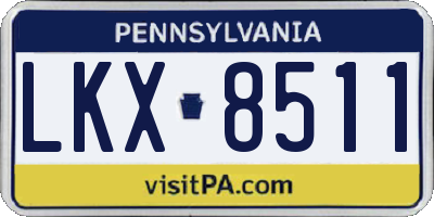 PA license plate LKX8511