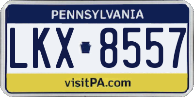 PA license plate LKX8557