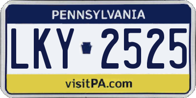 PA license plate LKY2525