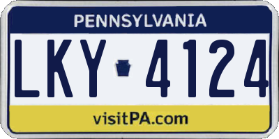 PA license plate LKY4124