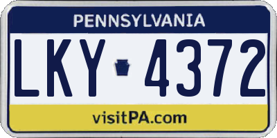 PA license plate LKY4372