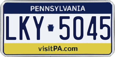 PA license plate LKY5045