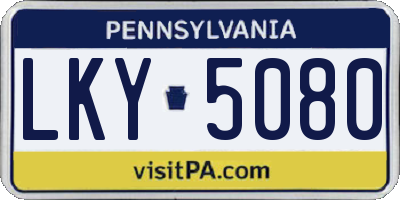 PA license plate LKY5080