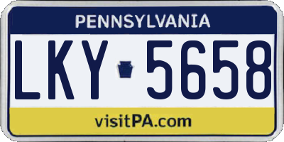 PA license plate LKY5658