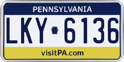 PA license plate LKY6136