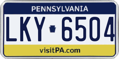PA license plate LKY6504