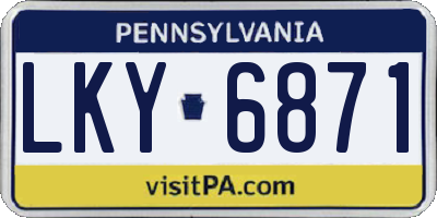 PA license plate LKY6871