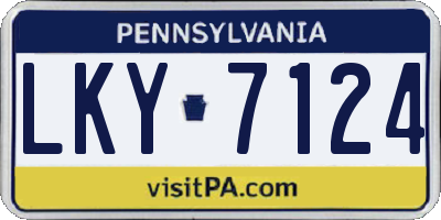PA license plate LKY7124