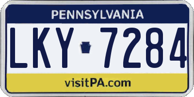 PA license plate LKY7284