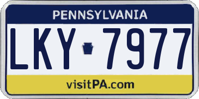 PA license plate LKY7977