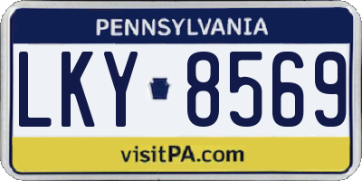 PA license plate LKY8569