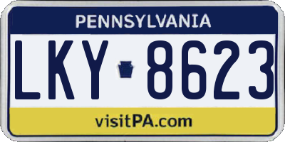 PA license plate LKY8623