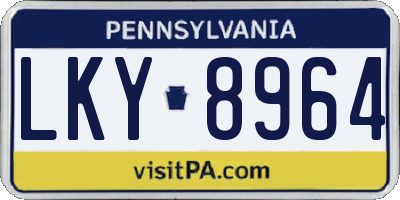 PA license plate LKY8964