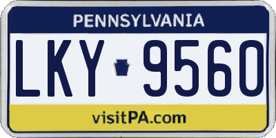 PA license plate LKY9560