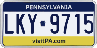 PA license plate LKY9715