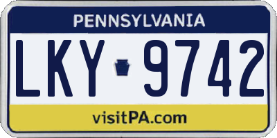 PA license plate LKY9742