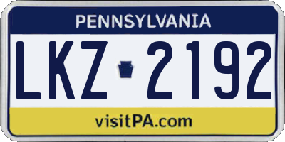 PA license plate LKZ2192