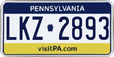 PA license plate LKZ2893